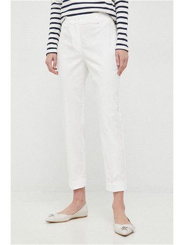 Kalhoty Weekend Max Mara dámské bílá barva jednoduché medium waist