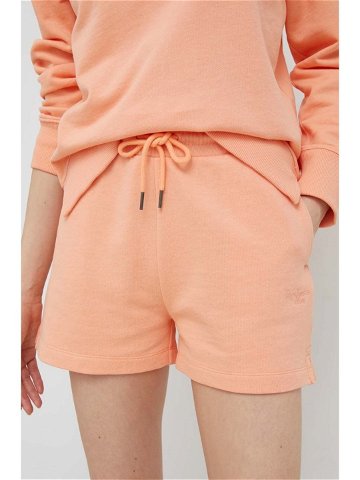 Bavlněné šortky Pepe Jeans Whitney oranžová barva hladké high waist