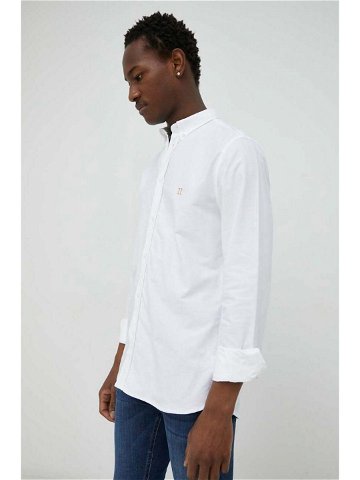 Košile Les Deux bílá barva regular s límečkem button-down