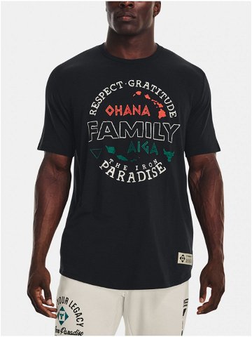 Černé pánské tričko s potiskem Under Armour UA PROJECT ROCK FAMILY SS