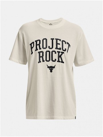 Smetanové dámské oversize tričko Under Armour Project Rock Hwt Campus T