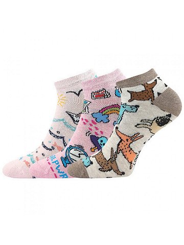 3PACK dětské ponožky Lonka vícebarevné Dedonik – Mix D 25 29