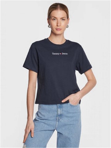Tommy Jeans T-Shirt Serif Linear DW0DW15049 Tmavomodrá Regular Fit