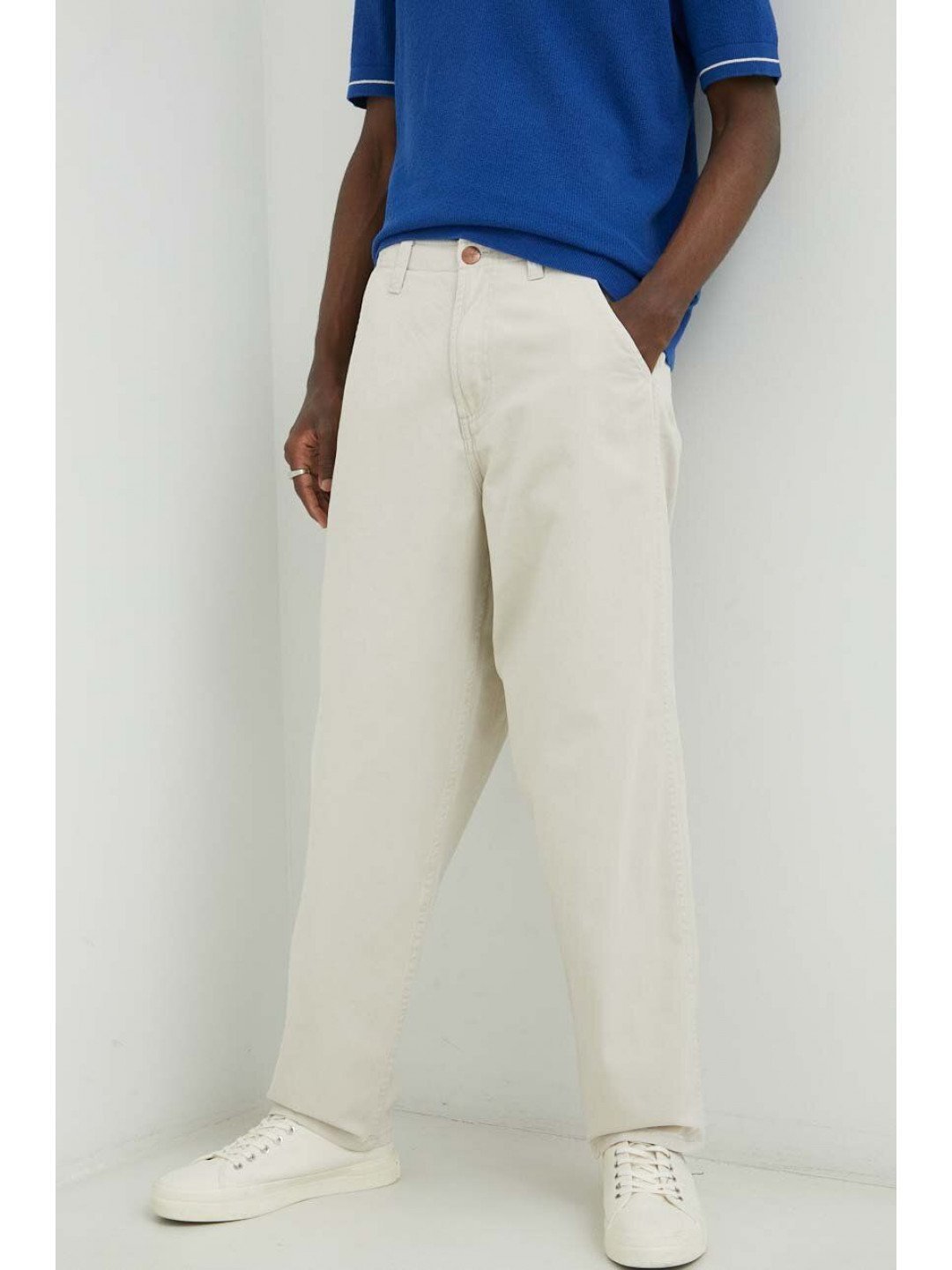 Kalhoty Wrangler Casey Jones Chino pánské béžová barva ve střihu chinos