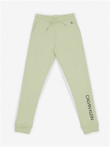 Světle zelené holčičí tepláky Calvin Klein Jeans