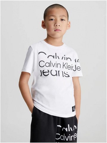 Bílé klučičí tričko s potiskem Calvin Klein Jeans