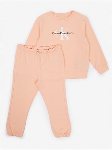 Meruňková dětská tepláková souprava Calvin Klein Jeans