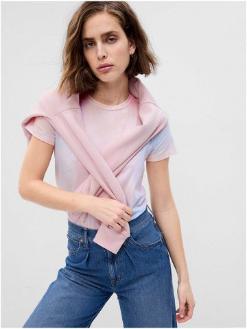 Modro-růžové dámské basic tričko GAP