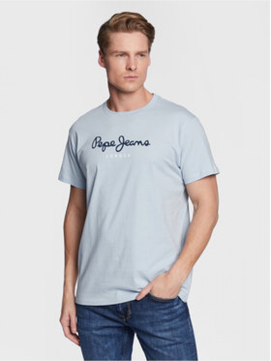 Pepe Jeans T-Shirt Eggo PM508208 Modrá Regular Fit