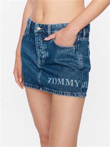 Tommy Jeans Džínová sukně Micro DW0DW14834 Tmavomodrá Regular Fit