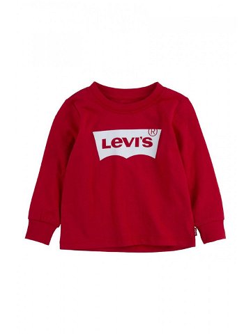 Dětské tričko s dlouhým rukávem Levi s červená barva s potiskem