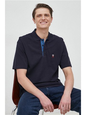 Bavlněné polo tričko Tommy Hilfiger tmavomodrá barva s aplikací