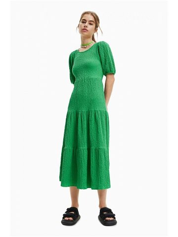 Šaty Desigual zelená barva midi