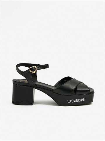 Černé dámské kožené sandály Love Moschino