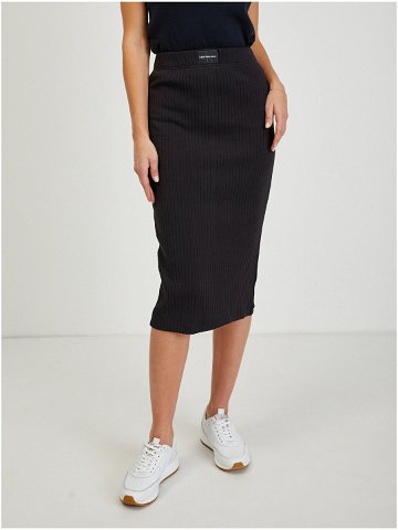 Černá dámská žebrovaná pouzdrová sukně Calvin Klein Jeans
