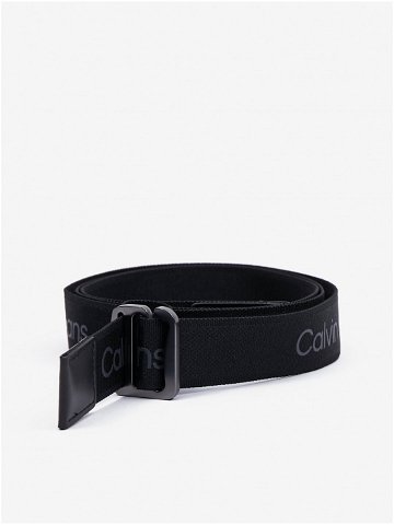 Černý pánský vzorovaný pásek Calvin Klein