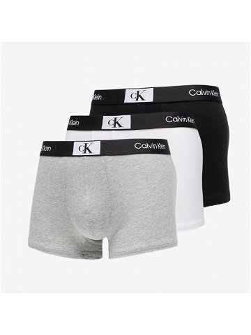 Calvin Klein 96 Cotton Stretch Trunks 3-Pack Black White Grey Heather