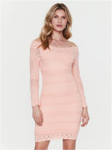 Guess Úpletové šaty Amelie W3GK19 Z2YL1 Růžová Slim Fit