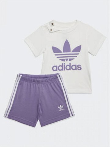Adidas Sada tričko a sportovní šortky Trefoil Shorts Tee Set IB8641 Fialová Regular Fit