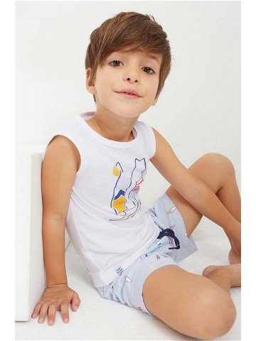 Dětské bavlněné pyžamo Mayoral tmavomodrá barva s potiskem