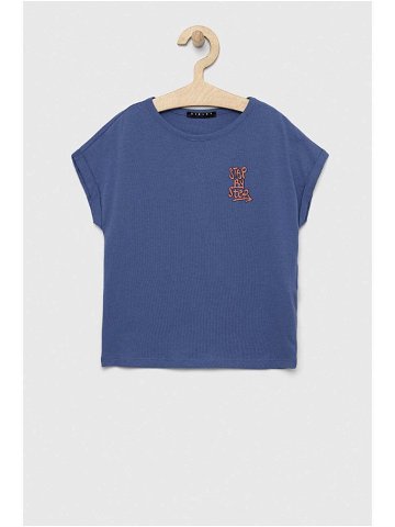 Dětské bavlněné tričko Sisley fialová barva