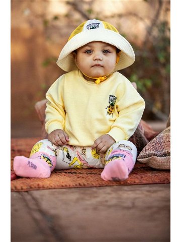 Dětská bavlněná mikina Mini Rodini žlutá barva vzorovaná
