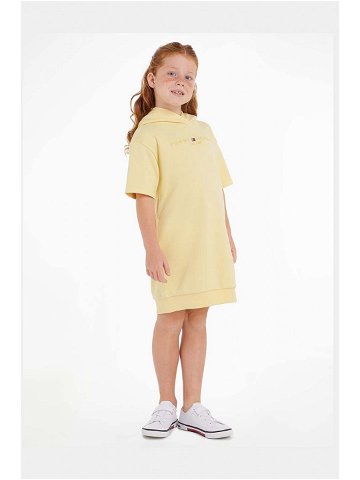 Dívčí šaty Tommy Hilfiger žlutá barva mini