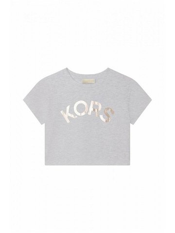 Dětské bavlněné tričko Michael Kors šedá barva