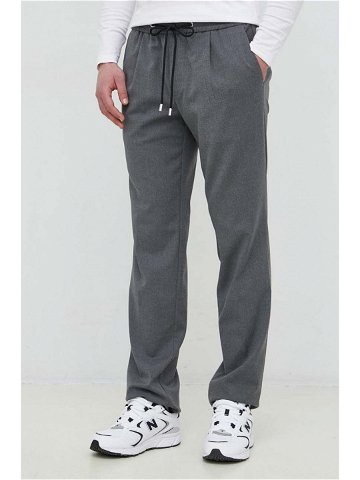 Kalhoty Sisley pánské šedá barva jednoduché
