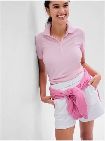 Růžové dámské basic polo tričko GAP