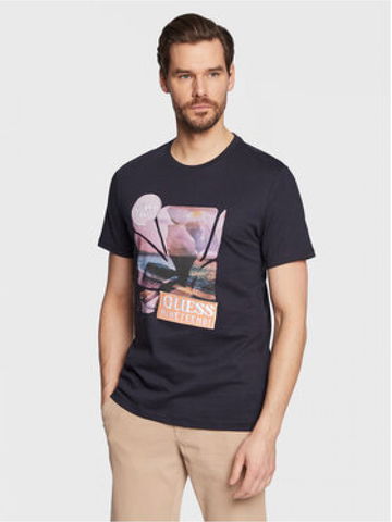 Guess T-Shirt Sunset Flower M3GI29 I3Z14 Tmavomodrá Slim Fit