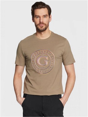 Guess T-Shirt Round Logo M3GI11 J1314 Zelená Slim Fit