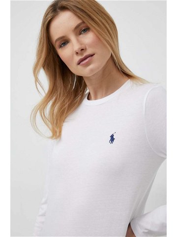Bavlněné tričko s dlouhým rukávem Polo Ralph Lauren bílá barva 211898699