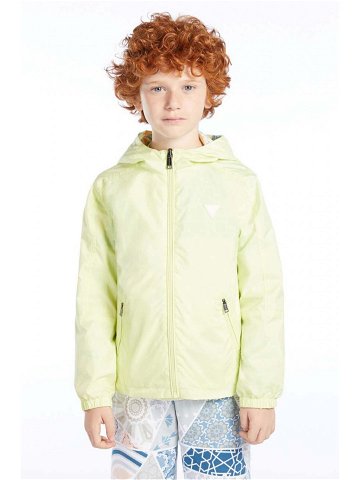 Dětská oboustranná bunda Guess zelená barva