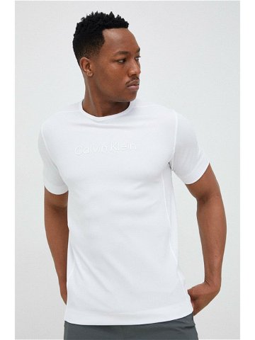 Tréninkové tričko Calvin Klein Performance Essentials bílá barva s potiskem