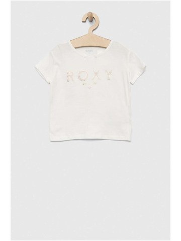 Dětské bavlněné tričko Roxy bílá barva