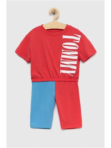 Dětské pyžamo Tommy Hilfiger růžová barva s potiskem