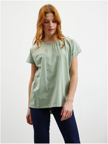 Světle zelené dámské volné prodloužené basic tričko ZOOT lab Lonie