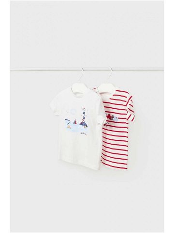 Bavlněné dětské tričko Mayoral bílá barva