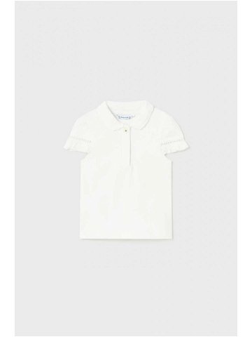 Kojenecké tričko Mayoral bílá barva s límečkem