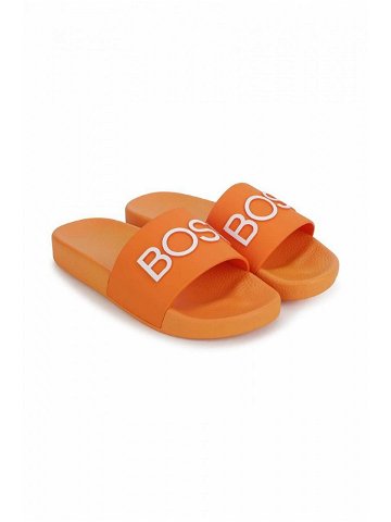 Dětské pantofle BOSS oranžová barva