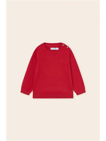 Dětský bavlněný svetr Mayoral červená barva lehký