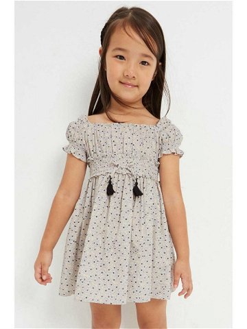 Dětské bavlněné šaty Mayoral béžová barva mini