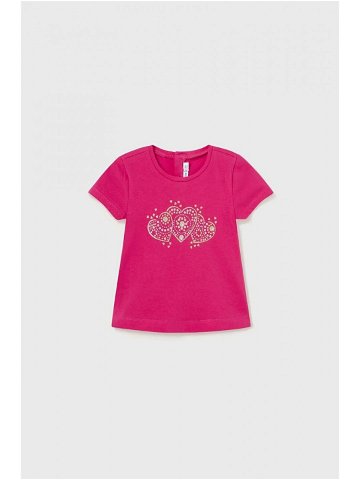 Kojenecké tričko Mayoral růžová barva