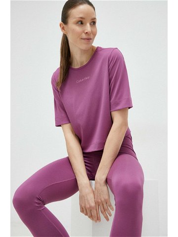 Tréninkové tričko Calvin Klein Performance Essentials fialová barva