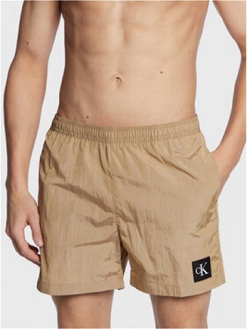 Calvin Klein Swimwear Plavecké šortky KM0KM00819 Béžová Regular Fit