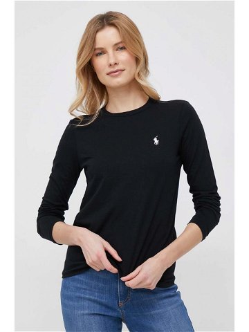 Bavlněné tričko s dlouhým rukávem Polo Ralph Lauren černá barva 211898699