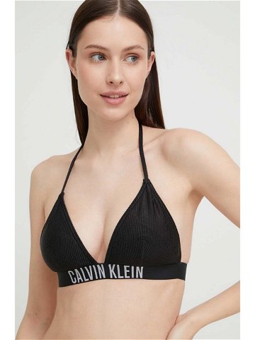 Plavková podprsenka Calvin Klein černá barva mírně vyztužený košík
