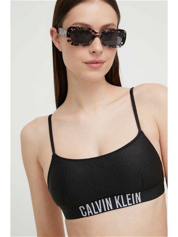 Plavková podprsenka Calvin Klein černá barva mírně vyztužený košík