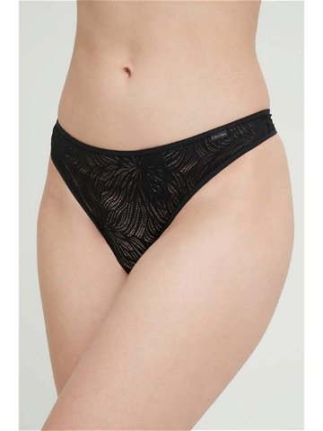 Tanga Calvin Klein Underwear černá barva 000QF6878E